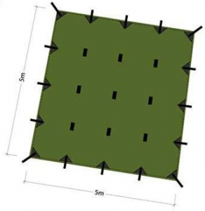 Beste tarp van groot formaat DD Hammocks 5×5 tarp kopen